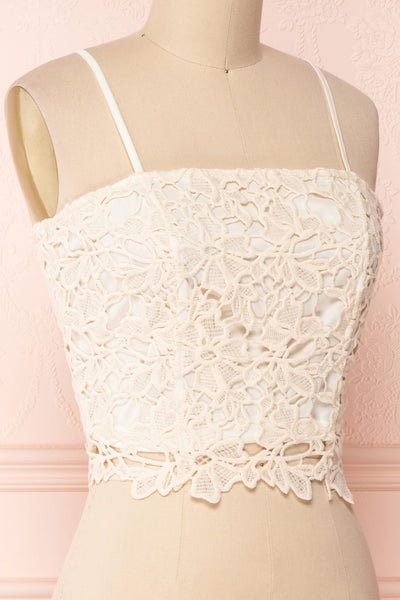 Anteai Cream Crocheted Lace Crop Camisole | Boutique 1861 4