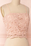 Anteai Peach Pink Crocheted Lace Crop Camisole | Boutique 1861 4