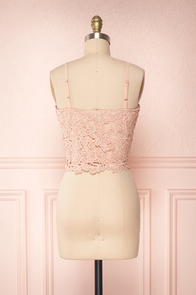 Anteai Peach Pink Crocheted Lace Crop Camisole | Boutique 1861 5