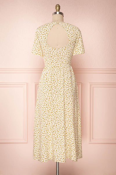 Anuhea Cream Floral A-Line Midi Summer Dress | Boutique 1861