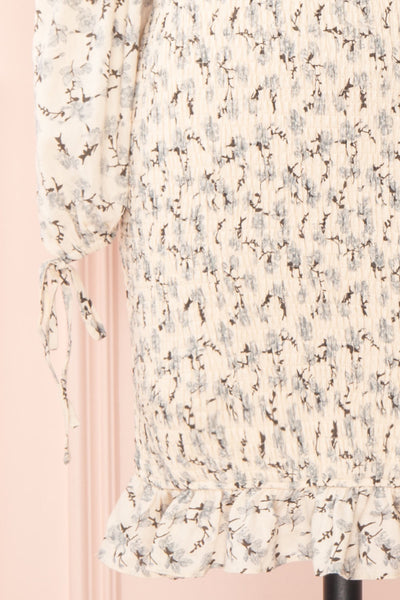 Anyka Pink Ruched Off-Shoulder Short Dress | Boutique 1861 sleeve