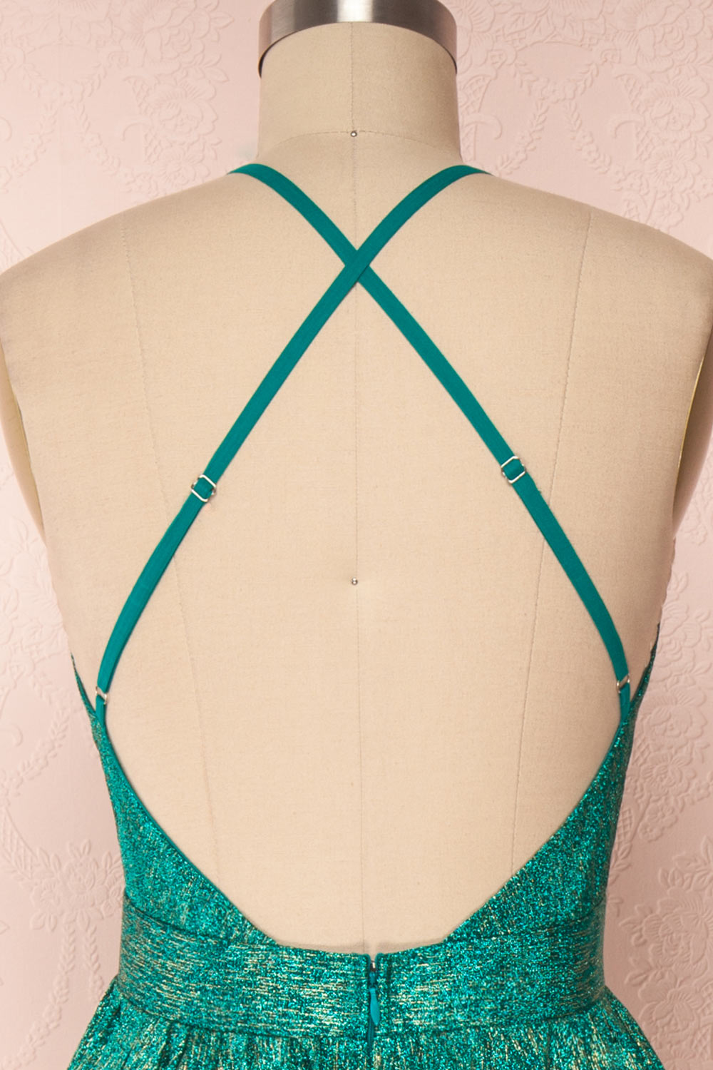 Anywa Émeraude Glitter Dress | Robe Longue back close up | Boutique 1861