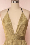 Anywa Or Gold Glitter Dress | Robe Longue front close up | Boutique 1861