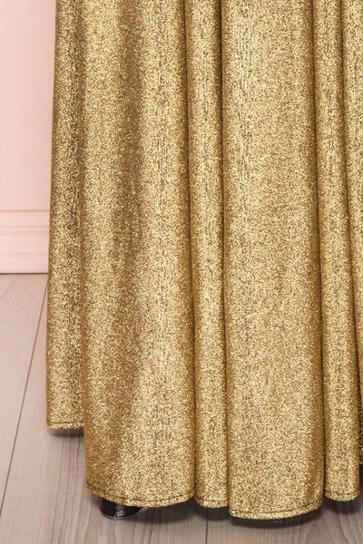 Anywa Or Gold Glitter Dress | Robe Longue skirt close up | Boutique 1861
