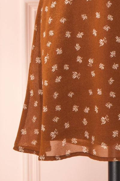 Aosagibi Brown Patterned Short Sleeve Dress | Boutique 1861 bottom