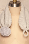 Apalda Gris Grey Knit Tuque with Pompom on mannequin close-up | La Petite Garçonne