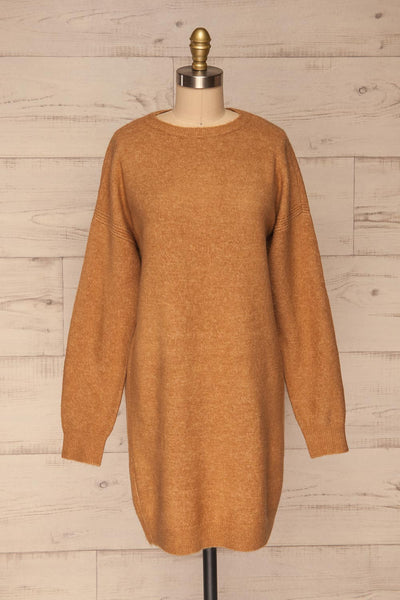 Apeldoorn Sweater Dress | Robe Taupe front view | La Petite Garçonne