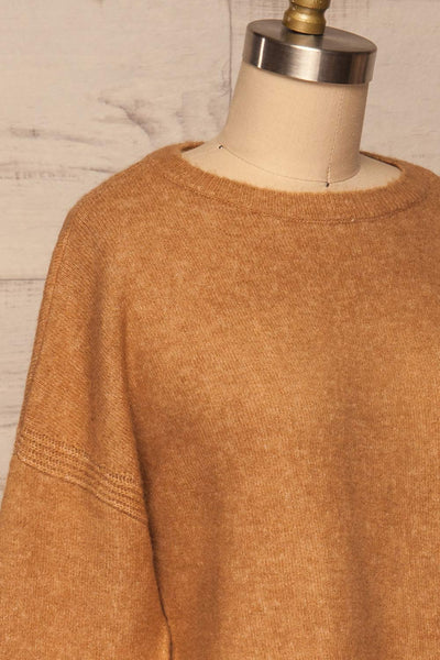 Apeldoorn Sweater Dress | Robe Taupe side close up | La Petite Garçonne