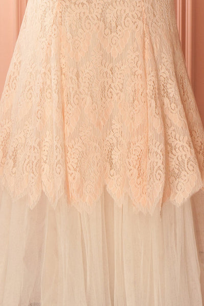 Aponi Pale Pink & Beige Lace Mermaid Bridal Gown | Boudoir 1861 8