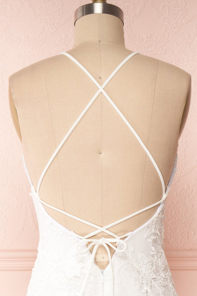Aranna White Lace Bridal Dress | Robe Blanche back cross | Boudoir 1861