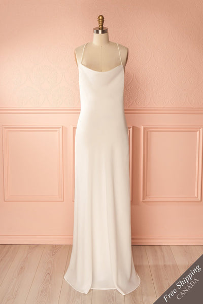 Arantza White Halter Slip Bridal Gown | Boudoir 1861