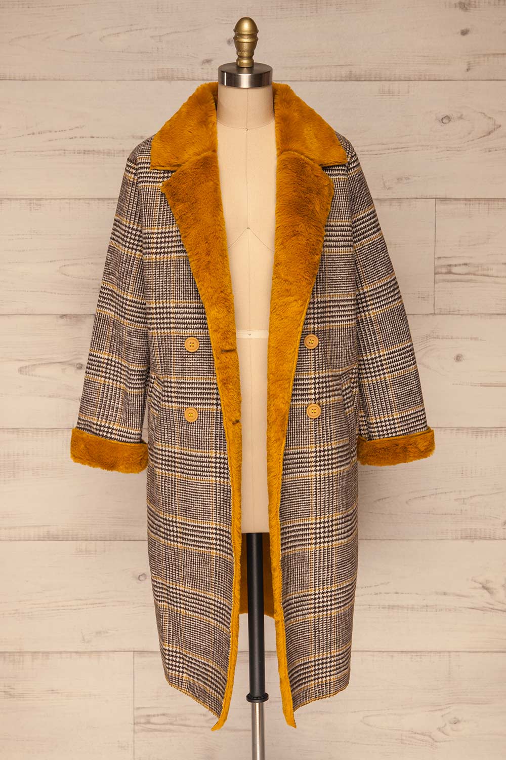 Arcanum Soft Plaid Topcoat | Manteau | La Petite Garçonne front view open