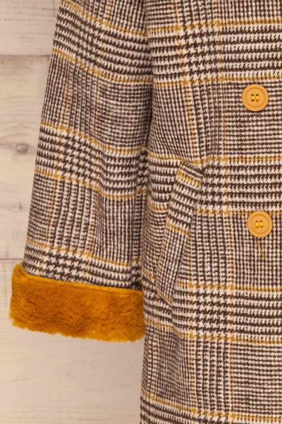 Arcanum Soft Plaid Topcoat | Manteau | La Petite Garçonne sleeve close-up