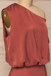Ardee Ambre Pink Satin Gown | Robe longue | La Petite Garçonne side close-up