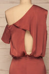 Ardee Ambre Pink Satin Gown | Robe longue | La Petite Garçonne back close-up
