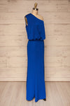 Ardee Marine Blue Satin Gown | Robe | La Petite Garçonne side view