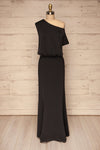 Ardee Noir Black Satin Gown | Robe longue | La Petite Garçonne front view