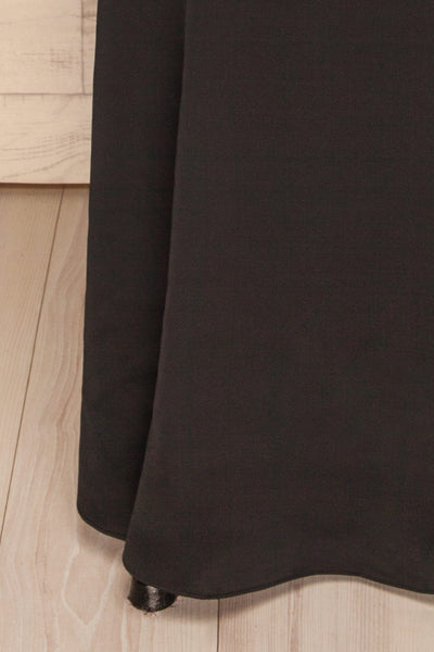 Ardee Noir Black Satin Gown | Robe longue | La Petite Garçonne bottom close-up