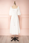 Arethusa White Linen Midi Dress front view | Boutique 1861