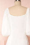 Arethusa White Linen Midi Dress back close up | Boutique 1861