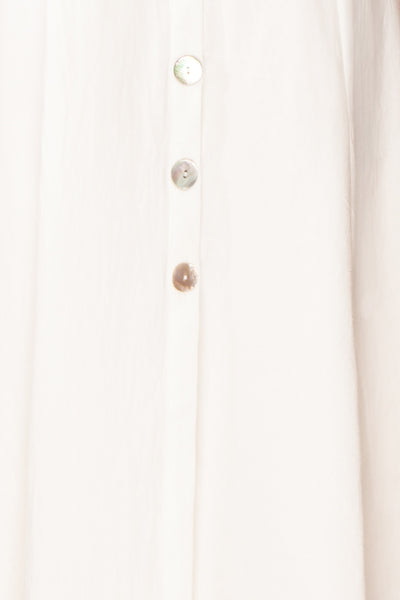 Arethusa White Linen Midi Dress fabric | Boutique 1861