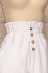 Arinsal White High Waist Cropped Pants | La petite garçonne side close-up