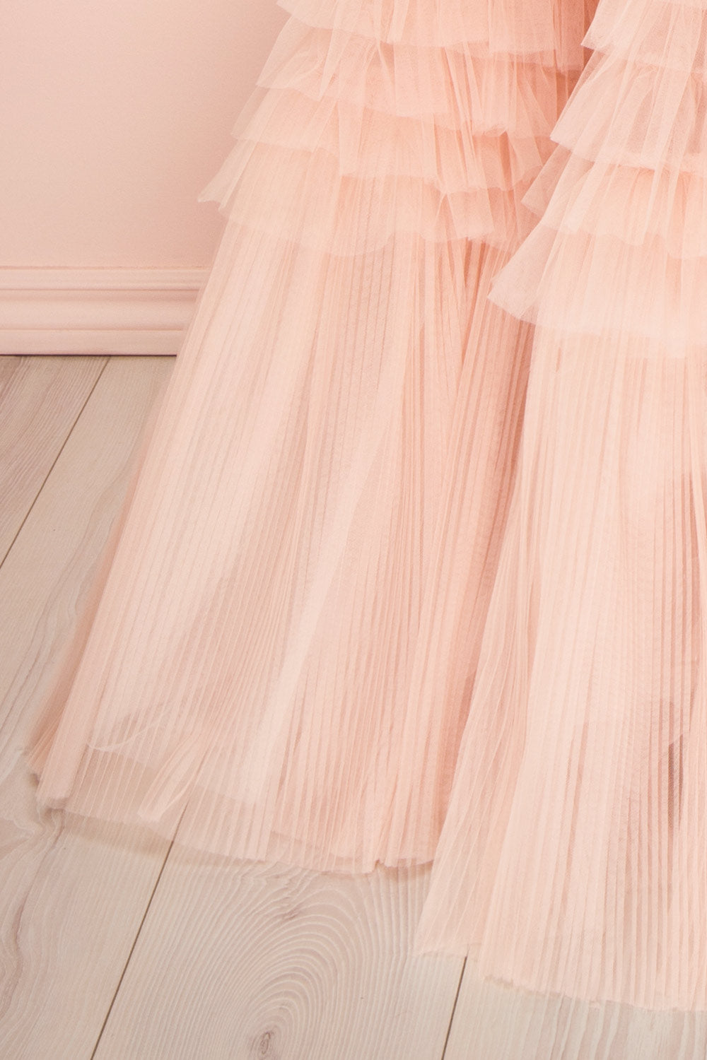 Aristee Blush Bustier Layered Tulle Maxi Dress | Boudoir 1861 bottom 