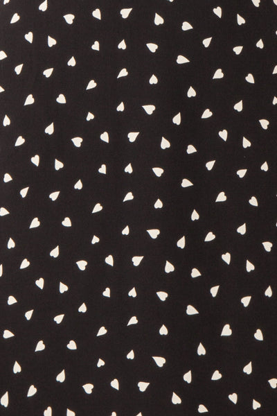 Arlette Black Patterned Short Sleeve Dress | Boutique 1861 fabric