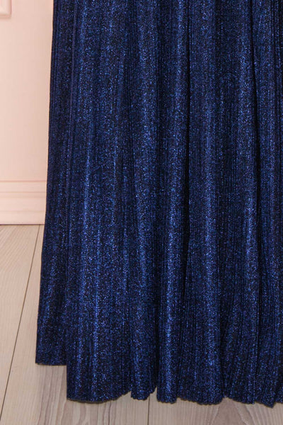 Arnemande Navy Pleated Gown w/ Glitters skirt | Boutique 1861