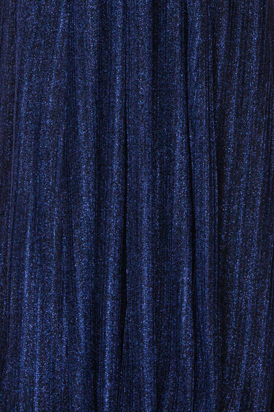 Arnemande Navy Pleated Gown w/ Glitters fabric | Boutique 1861