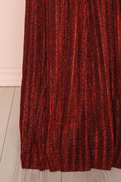 Arnemande Red Pleated Gown w/ Glitters skirt | Boutique 1861
