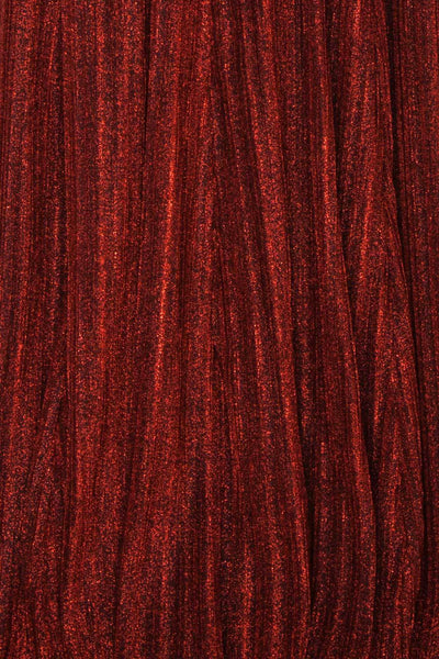Arnemande Red Pleated Gown w/ Glitters fabric | Boutique 1861