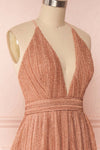Arnemande Rosegold Pleated Gown w/ Glitters side close up | Boutique 1861
