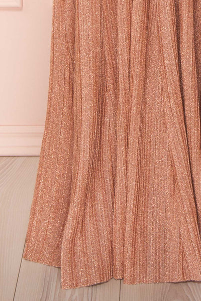 Arnemande Rosegold Pleated Gown w/ Glitters skirt | Boutique 1861
