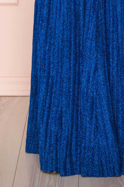 Arnemande Royal Blue Pleated Gown w/ Glitters skirt | Boutique 1861