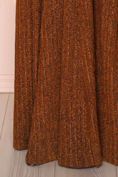 Arnemande Rust Pleated Gown w/ Glitters skirt | Boutique 1861