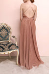 Arnemande Rust Pleated Gown w/ Glitters | Boutique 1861 model back