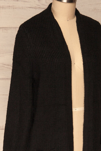 Arnhem Anis Black Knit Cardigan w/ Pockets | La Petite Garçonne side close-up