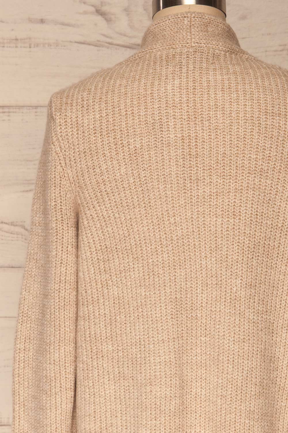 Arnhem Avoine Beige Knit Cardigan w/ Pockets | La Petite Garçonne back close-up