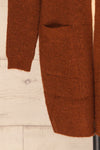 Arnhem Muscade Brown Knit Cardigan w/ Pockets | La Petite Garçonne bottom close-up