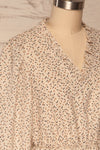 Arona Beige Pattern Long Sleeved Blouse | La petite garçonne side close up