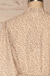 Arona Beige Pattern Long Sleeved Blouse | La petite garçonne back close up