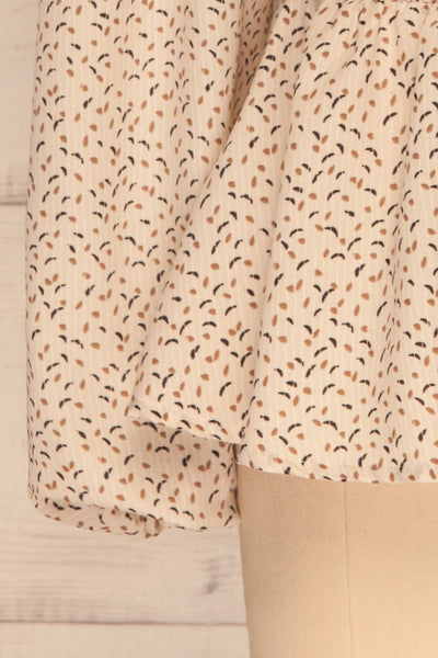 Arona Beige Pattern Long Sleeved Blouse | La petite garçonne sleeves
