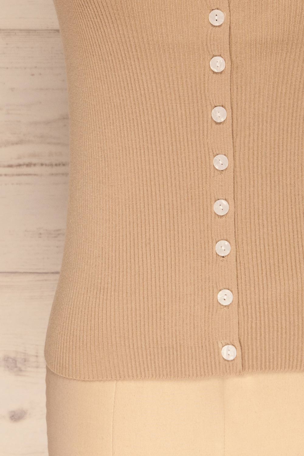 Arriphe Beige Ribbed Cami w/ Buttons | La petite garçonne bottom