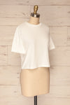 Arvika Chalk White Cotton Cropped T-Shirt | La Petite Garçonne side view