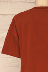 Arvika Clay Orange Cotton Cropped T-Shirt | La Petite Garçonne back close-up