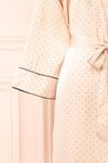 Asami Pink Polka Dot Satin Kimono | Boutique 1861 sleeve