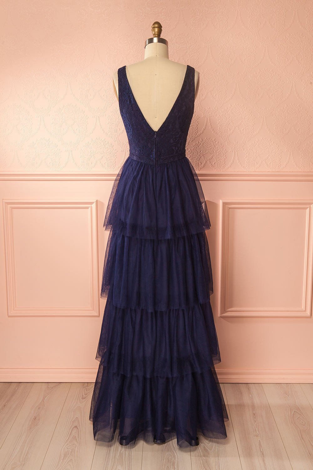 Ashlyn Navy Blue Lace & Tulle Gown | Boudoir 1861 6