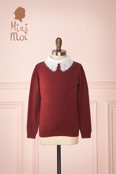 Asude Mini Burgundy Kids Knit Sweater | Boutique 1861
