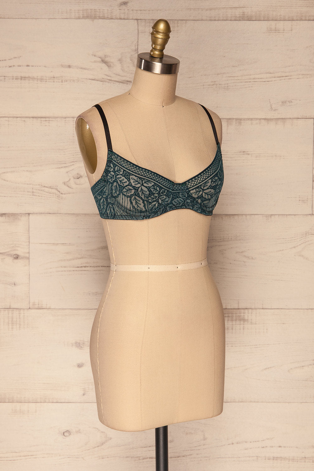 Asya Turquoise Lace Bra side view | La Petite Garçonne Chpt. 2